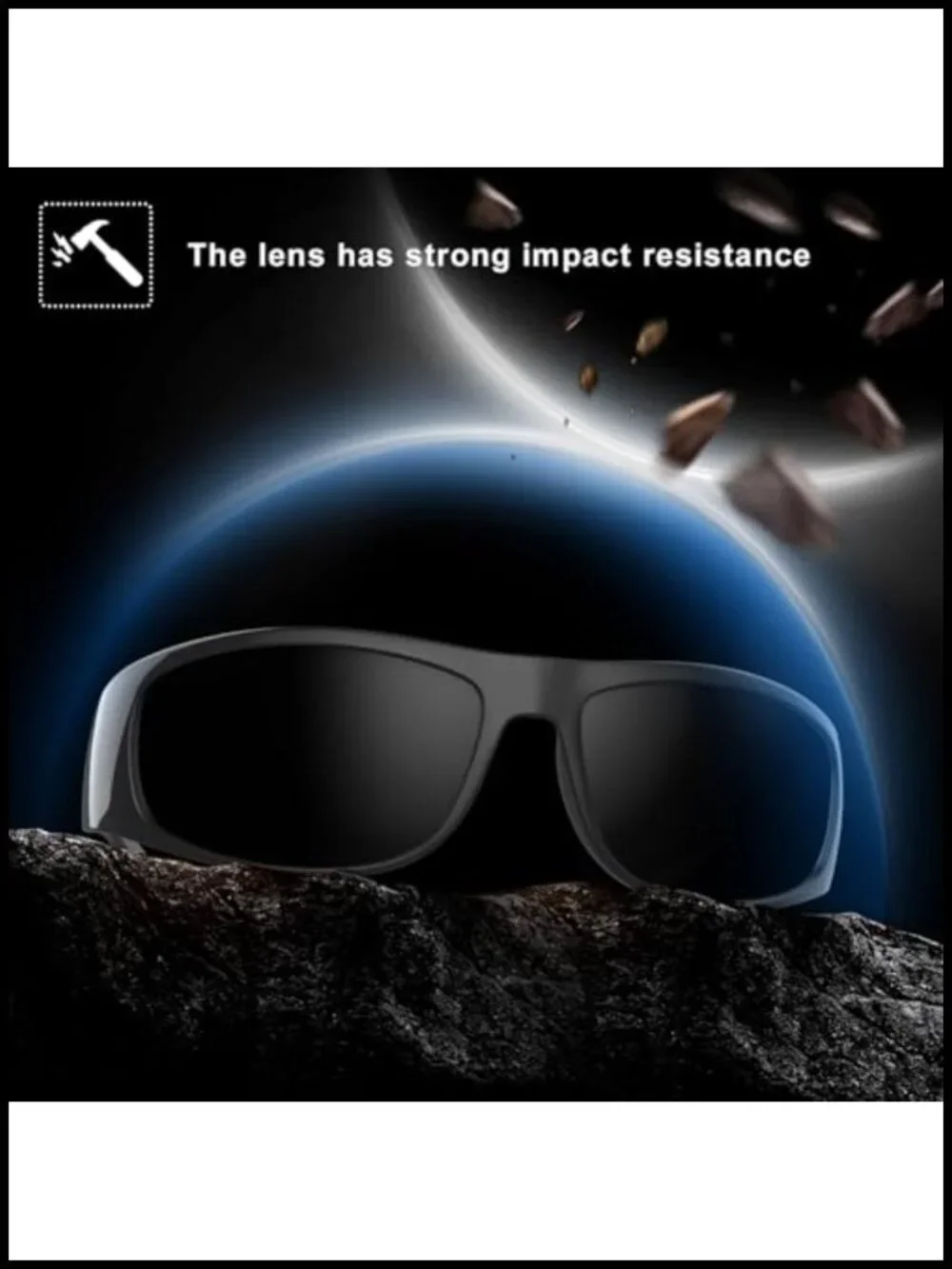 Wrap Around Sunglasses UV400 Protection Blackout Lens for Light Sensitivity